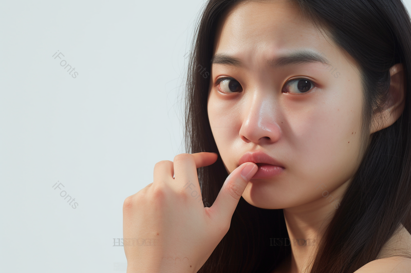 被问题肌肤困恼的年轻女性清晰的摄影图高清的图片,高清,摄影图,摄影图片,图片大全,摄影图免费下载